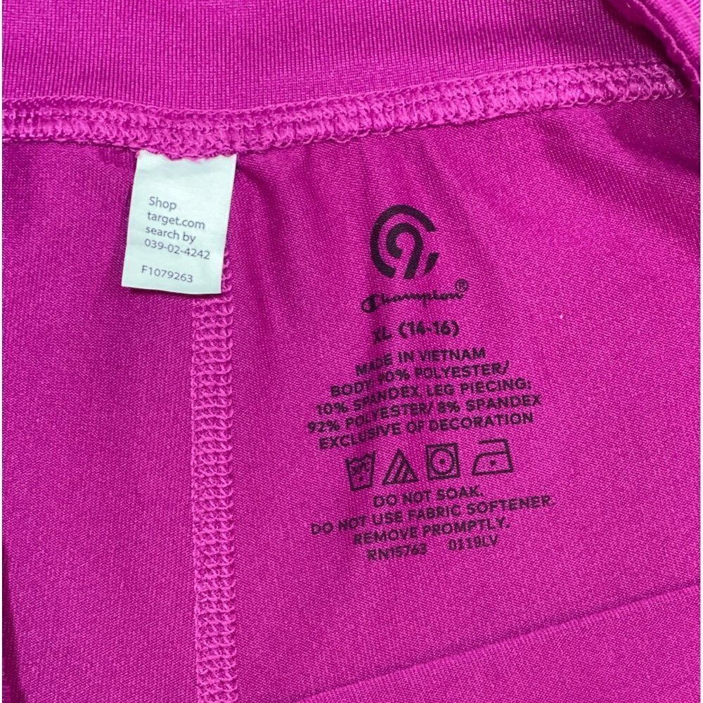 CHAMPION Girl's Cropped Athletic Pants Size XL (14-16) Fuchsia Stretch Yoga Gym - Picture 4 of 12